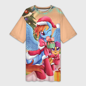 Платье-футболка 3D с принтом My Little Pony в Ухте,  |  | friendship is magic | mlp | my little pony | new year | pinky pie | swag | дружба   это чудо | мой маленький пони | новый год | пони | поняши | поняшки | с новым годом | сваг | свэг