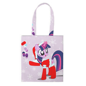 Сумка 3D повседневная с принтом My Little Pony в Ухте, 100% полиэстер | Плотность: 200 г/м2; Размер: 34×35 см; Высота лямок: 30 см | friendship is magic | mlp | my little pony | new year | pinky pie | swag | дружба   это чудо | мой маленький пони | новый год | пони | поняши | поняшки | с новым годом | сваг | свэг