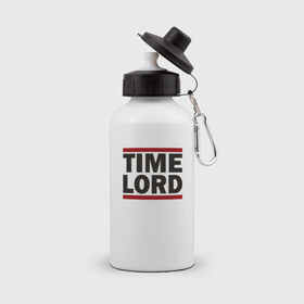 Бутылка спортивная с принтом Time Lord в Ухте, металл | емкость — 500 мл, в комплекте две пластиковые крышки и карабин для крепления | Тематика изображения на принте: doctor who | tardis | доктор кто | тардис