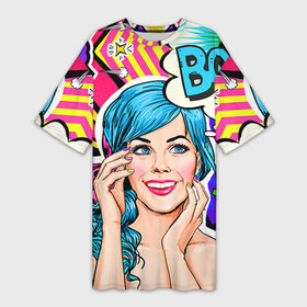 Платье-футболка 3D Pop art: в Ухте, | | bang | boom | omg | pop art | super | wow | wtf | арт | поп | ретро | уорхол | энди