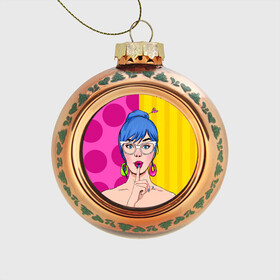 Стеклянный ёлочный шар с принтом POP ART в Ухте, Стекло | Диаметр: 80 мм | Тематика изображения на принте: omg | pop art | арт | поп | ретро | уорхол | энди