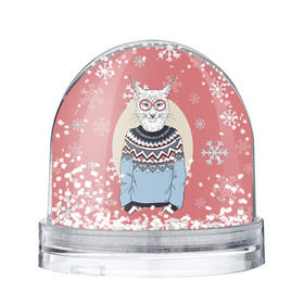 Снежный шар Рысь: в Ухте, Пластик | Изображение внутри шара печатается на глянцевой фотобумаге с двух сторон | 2016 | christmas | hipster | new year | животные | нг | новый год | рождество | рысь | с новым годом | хипстер