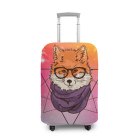 Чехол для чемодана 3D с принтом Лиса в Ухте, 86% полиэфир, 14% спандекс | двустороннее нанесение принта, прорези для ручек и колес | лиса