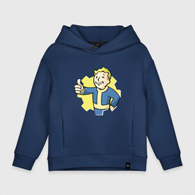 Детское худи Oversize хлопок с принтом Vault Boy в Ухте, френч-терри — 70% хлопок, 30% полиэстер. Мягкий теплый начес внутри —100% хлопок | боковые карманы, эластичные манжеты и нижняя кромка, капюшон на магнитной кнопке | boy | fallout | pip | vault | vault boyубежище | фаллаут