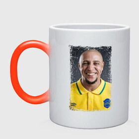 Кружка хамелеон с принтом Roberto Carlos (retro style) в Ухте, керамика | меняет цвет при нагревании, емкость 330 мл | Тематика изображения на принте: бразилия