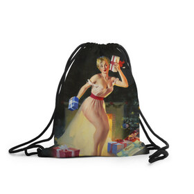 Рюкзак-мешок 3D с принтом Pin up в Ухте, 100% полиэстер | плотность ткани — 200 г/м2, размер — 35 х 45 см; лямки — толстые шнурки, застежка на шнуровке, без карманов и подкладки | america | pin up | retro | винтаж | пин ап | ретро
