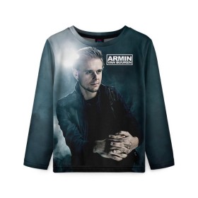 Детский лонгслив 3D с принтом Armin Van Buuren в Ухте, 100% полиэстер | длинные рукава, круглый вырез горловины, полуприлегающий силуэт
 | addicted | buuren | van | аrmin | армен | бюрен | ван