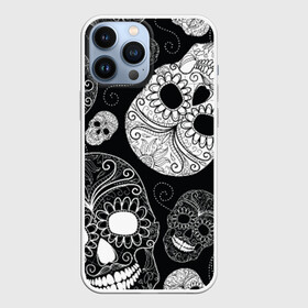 Чехол для iPhone 13 Pro Max с принтом Черепа в Ухте,  |  | Тематика изображения на принте: орнамент | узоры | черепа