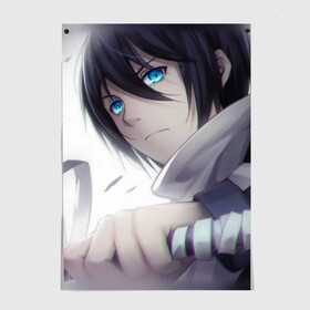 Постер с принтом Бездомный бог в Ухте, 100% бумага
 | бумага, плотность 150 мг. Матовая, но за счет высокого коэффициента гладкости имеет небольшой блеск и дает на свету блики, но в отличии от глянцевой бумаги не покрыта лаком | anime | noragami | аниме | бездомный бог | бог | йато | норагами