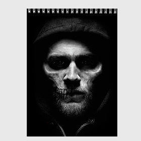 Скетчбук с принтом Sons Of Anarchy в Ухте, 100% бумага
 | 48 листов, плотность листов — 100 г/м2, плотность картонной обложки — 250 г/м2. Листы скреплены сверху удобной пружинной спиралью | Тематика изображения на принте: sons of anarchy | анархии | сыны