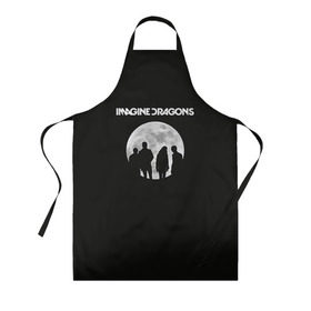 Фартук 3D с принтом Imagine dragons в Ухте, 100% полиэстер | общий размер — 65 х 85 см, ширина нагрудника — 26 см, горловина — 53 см, длина завязок — 54 см, общий обхват в поясе — 173 см. Принт на завязках и на горловине наносится с двух сторон, на основной части фартука — только с внешней стороны | dragons | imagine | rock | драгонз | имэджн | рок