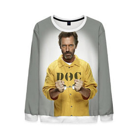 Мужской свитшот 3D с принтом Доктор Хаус в Ухте, 100% полиэстер с мягким внутренним слоем | круглый вырез горловины, мягкая резинка на манжетах и поясе, свободная посадка по фигуре | doctor | house | все лгут | доктор | лори | хауз | хаус | хью