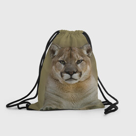 Рюкзак-мешок 3D с принтом Пума в Ухте, 100% полиэстер | плотность ткани — 200 г/м2, размер — 35 х 45 см; лямки — толстые шнурки, застежка на шнуровке, без карманов и подкладки | 