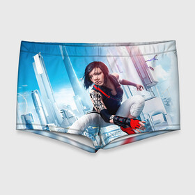 Мужские купальные плавки 3D с принтом Mirror`s edge в Ухте, Полиэстер 85%, Спандекс 15% |  | mirror’s edge: catalyst | зеркальная грань | фейт