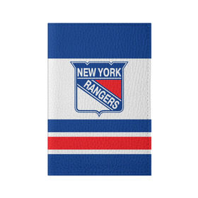 Обложка для паспорта матовая кожа с принтом New York Rangers в Ухте, натуральная матовая кожа | размер 19,3 х 13,7 см; прозрачные пластиковые крепления | hockey | new york rangers | nhl | нхл | спорт | хоккей