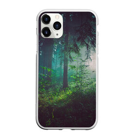 Чехол для iPhone 11 Pro матовый с принтом Таинственный лес в Ухте, Силикон |  | деревья | зелень | на макете изображен таинственный зеленый леслес