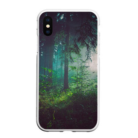 Чехол для iPhone XS Max матовый с принтом Таинственный лес в Ухте, Силикон | Область печати: задняя сторона чехла, без боковых панелей | деревья | зелень | на макете изображен таинственный зеленый леслес