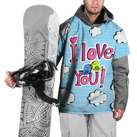 Накидка на куртку 3D с принтом I Love You в Ухте, 100% полиэстер |  | 14 февраля | i love you | love | love is | валентин | влюбленный | день святого валентина | любовь | милый | святой | сердечко | сердце