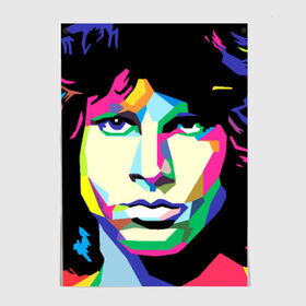 Постер с принтом Jim morrison в Ухте, 100% бумага
 | бумага, плотность 150 мг. Матовая, но за счет высокого коэффициента гладкости имеет небольшой блеск и дает на свету блики, но в отличии от глянцевой бумаги не покрыта лаком | jim morrison джим моррисон | поп арт | портрет