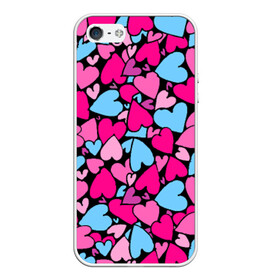 Чехол для iPhone 5/5S матовый с принтом Сердца в Ухте, Силикон | Область печати: задняя сторона чехла, без боковых панелей | любовь | орнамент | сердца