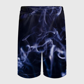 Детские спортивные шорты 3D с принтом Синий дым в Ухте,  100% полиэстер
 | пояс оформлен широкой мягкой резинкой, ткань тянется
 | Тематика изображения на принте: темный