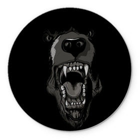 Коврик круглый с принтом Grizzly bear в Ухте, резина и полиэстер | круглая форма, изображение наносится на всю лицевую часть | Тематика изображения на принте: bear | балалайка | водка | медведь