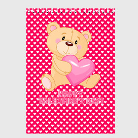 Скетчбук с принтом Valentines day1 в Ухте, 100% бумага
 | 48 листов, плотность листов — 100 г/м2, плотность картонной обложки — 250 г/м2. Листы скреплены сверху удобной пружинной спиралью | 