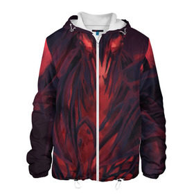 Мужская куртка 3D с принтом Shadow fiend в Ухте, ткань верха — 100% полиэстер, подклад — флис | прямой крой, подол и капюшон оформлены резинкой с фиксаторами, два кармана без застежек по бокам, один большой потайной карман на груди. Карман на груди застегивается на липучку | Тематика изображения на принте: dota | shadow fiend | дота | сф