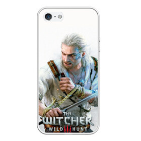 Чехол для iPhone 5/5S матовый Witcher: в Ухте, Силикон | Область печати: задняя сторона чехла, без боковых панелей | ведьмак