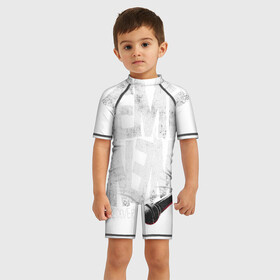 Детский купальный костюм 3D с принтом Eminem в Ухте, Полиэстер 85%, Спандекс 15% | застежка на молнии на спине | eminem | recovery | еминем | эминем