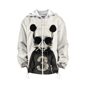 Детская куртка 3D с принтом Панда в Ухте, 100% полиэстер | застежка — молния, подол и капюшон оформлены резинкой с фиксаторами, по бокам — два кармана без застежек, один потайной карман на груди, плотность верхнего слоя — 90 г/м2; плотность флисового подклада — 260 г/м2 | панда