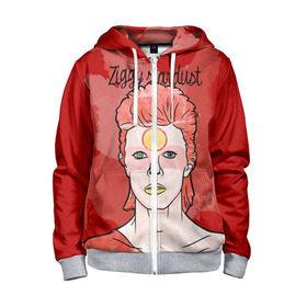 Детская толстовка 3D на молнии с принтом Ziggy Stardust в Ухте, 100% полиэстер |  манжеты и пояс оформлены широкой мягкой резинкой, двухслойный капюшон со шнурком для регулировки, спереди карманы и застежка-молния
 | Тематика изображения на принте: bowie | david | ziggy stardust | боуи | дэвид | музыкант | певец | рок