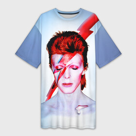 Платье-футболка 3D с принтом Aladdin sane в Ухте,  |  | Тематика изображения на принте: aladdin sane | bowie | david | боуи | дэвид | музыкант | певец | рок