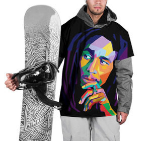 Накидка на куртку 3D с принтом Боб Марли в Ухте, 100% полиэстер |  | bob marley | боб марли | поп арт | регги