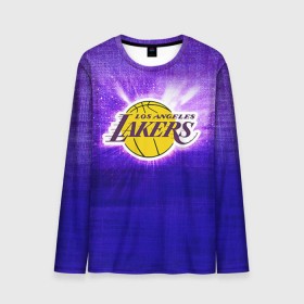 Мужской лонгслив 3D с принтом Los Angeles Lakers в Ухте, 100% полиэстер | длинные рукава, круглый вырез горловины, полуприлегающий силуэт | basketball | la | lakers | los angeles | nba | баскет | баскетбол | баскетбольный | лейкерс | нба | спорт