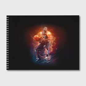 Альбом для рисования с принтом Баскетболист в Ухте, 100% бумага
 | матовая бумага, плотность 200 мг. | Тематика изображения на принте: basketball | nba | баскет | баскетбол | баскетбольный | нба | спорт