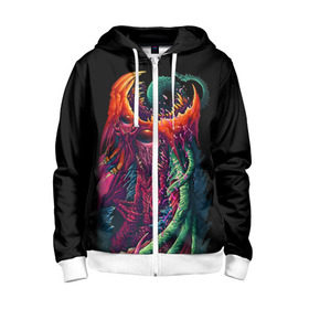 Детская толстовка 3D на молнии с принтом Hyper Beast 1 в Ухте, 100% полиэстер |  манжеты и пояс оформлены широкой мягкой резинкой, двухслойный капюшон со шнурком для регулировки, спереди карманы и застежка-молния
 | Тематика изображения на принте: counter strike | cs go | csgo | strike | игры | контр | контр страйк | кс | страйк
