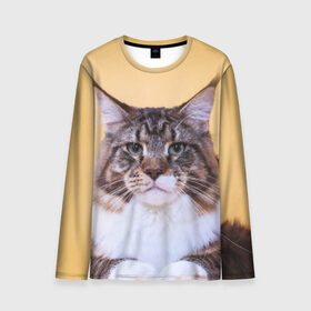 Мужской лонгслив 3D с принтом Байкун в Ухте, 100% полиэстер | длинные рукава, круглый вырез горловины, полуприлегающий силуэт | байкун | домашняя | животное | кот | котэ | кошка