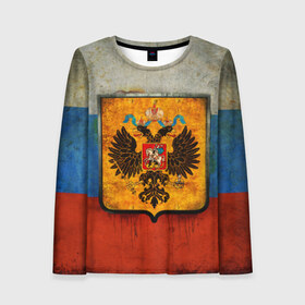 Женский лонгслив 3D с принтом Россия в Ухте, 100% полиэстер | длинные рукава, круглый вырез горловины, полуприлегающий силуэт | 