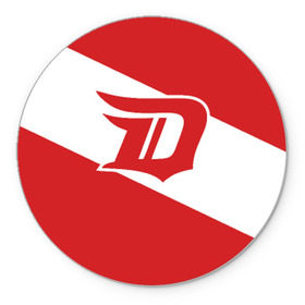 Коврик круглый с принтом Detroit Red Wings D в Ухте, резина и полиэстер | круглая форма, изображение наносится на всю лицевую часть | detroit red wings | hockey | nhl | нхл | спорт | хоккей