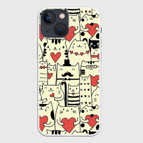Чехол для iPhone 13 mini с принтом Любящие котики в Ухте,  |  | 14 февраля | cat | love | love you | валентин | влюбленные | день святого валентина | кот | котики | лав | любовь | подарок девушке | подарок парню