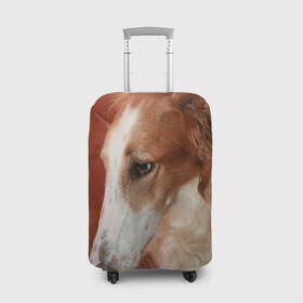 Чехол для чемодана 3D с принтом Русская борзая в Ухте, 86% полиэфир, 14% спандекс | двустороннее нанесение принта, прорези для ручек и колес | животное | порода | русская борзая | собака