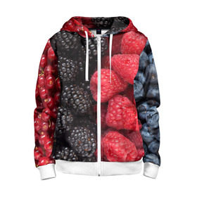 Детская толстовка 3D на молнии с принтом Ягодная в Ухте, 100% полиэстер |  манжеты и пояс оформлены широкой мягкой резинкой, двухслойный капюшон со шнурком для регулировки, спереди карманы и застежка-молния
 | strawberry | vegan | vegetarian | будизм | веган | вегетарианство | земляника | йога | клубника | клюква | фитнес | черника | ягода