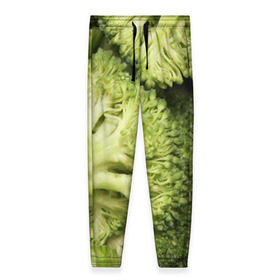 Женские брюки 3D с принтом Брокколи в Ухте, полиэстер 100% | прямой крой, два кармана без застежек по бокам, с мягкой трикотажной резинкой на поясе и по низу штанин. В поясе для дополнительного комфорта — широкие завязки | vegan | vegetarian | брокколи | будизм | веган | вегетарианство | йога | сыроедение | фитнес