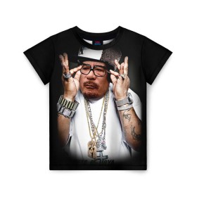 Детская футболка 3D с принтом Каддафи 2 в Ухте, 100% гипоаллергенный полиэфир | прямой крой, круглый вырез горловины, длина до линии бедер, чуть спущенное плечо, ткань немного тянется | каддафи | муаммар каддафи | революция
