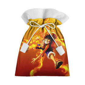 Подарочный 3D мешок Луффи из One Piece: в Ухте, 100% полиэстер | Размер: 29*39 см | fire | luffi | огонь