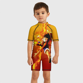 Детский купальный костюм 3D Луффи из One Piece: в Ухте, Полиэстер 85%, Спандекс 15% | застежка на молнии на спине | fire | luffi | огонь