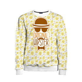 Детский свитшот 3D с принтом Original Hipster в Ухте, 100% полиэстер | свободная посадка, прямой крой, мягкая тканевая резинка на рукавах и понизу свитшота | hipster | усы