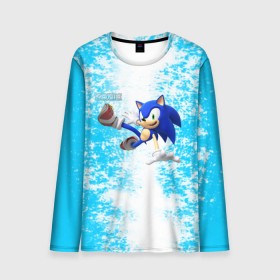Мужской лонгслив 3D с принтом Sonic в Ухте, 100% полиэстер | длинные рукава, круглый вырез горловины, полуприлегающий силуэт | sonic | еж | игра | соник
