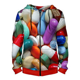 Мужская толстовка 3D на молнии Pills: в Ухте, 100% полиэстер | длина до линии бедра, манжеты и пояс оформлены мягкой тканевой резинкой, двухслойный капюшон со шнурком для регулировки, спереди молния, по бокам два кармана | пилюли | флу